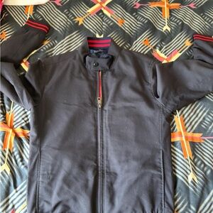 Zara Navy Jacket with Red Stripes